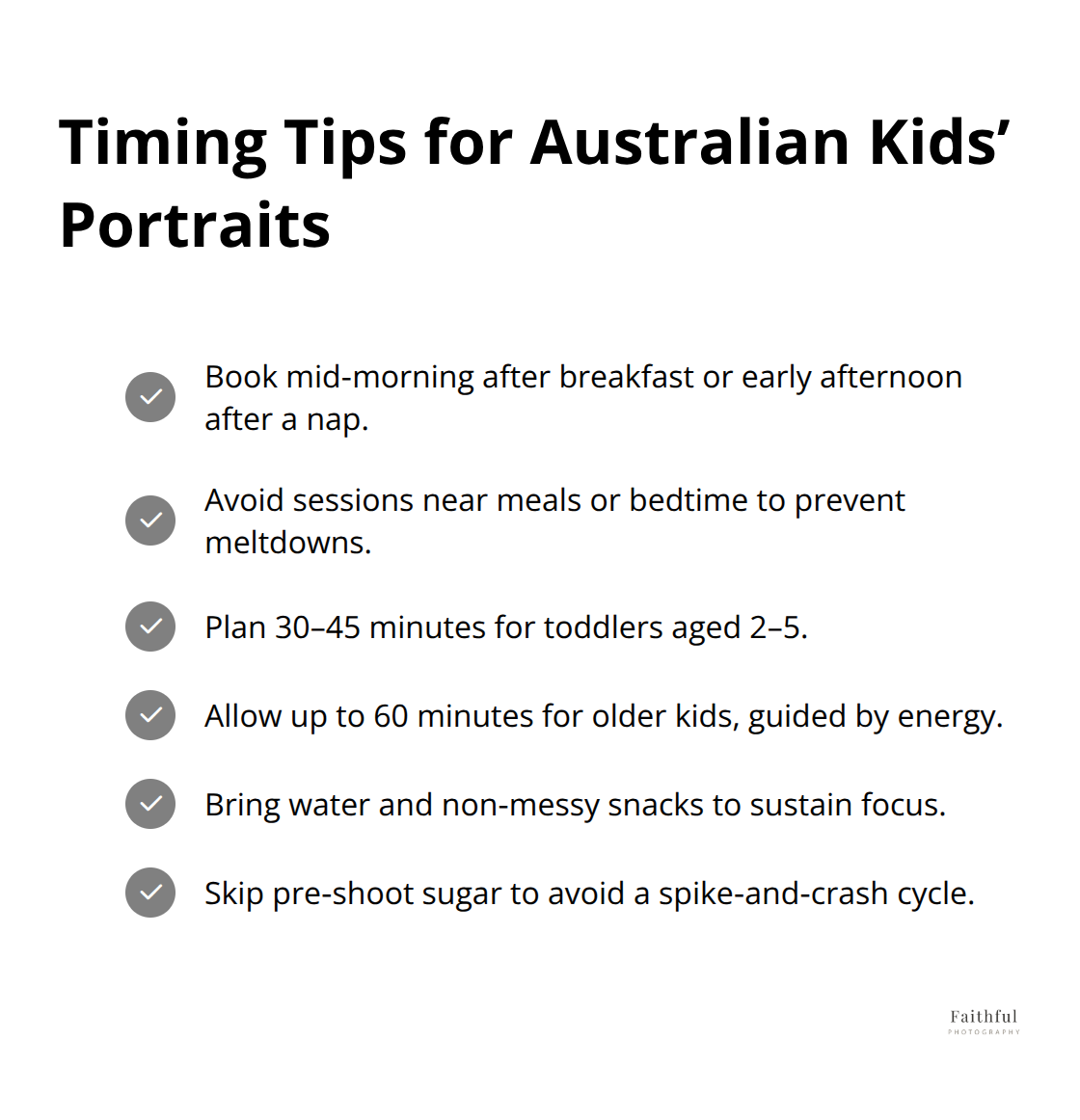 Best‑practice timing guidelines by age and energy