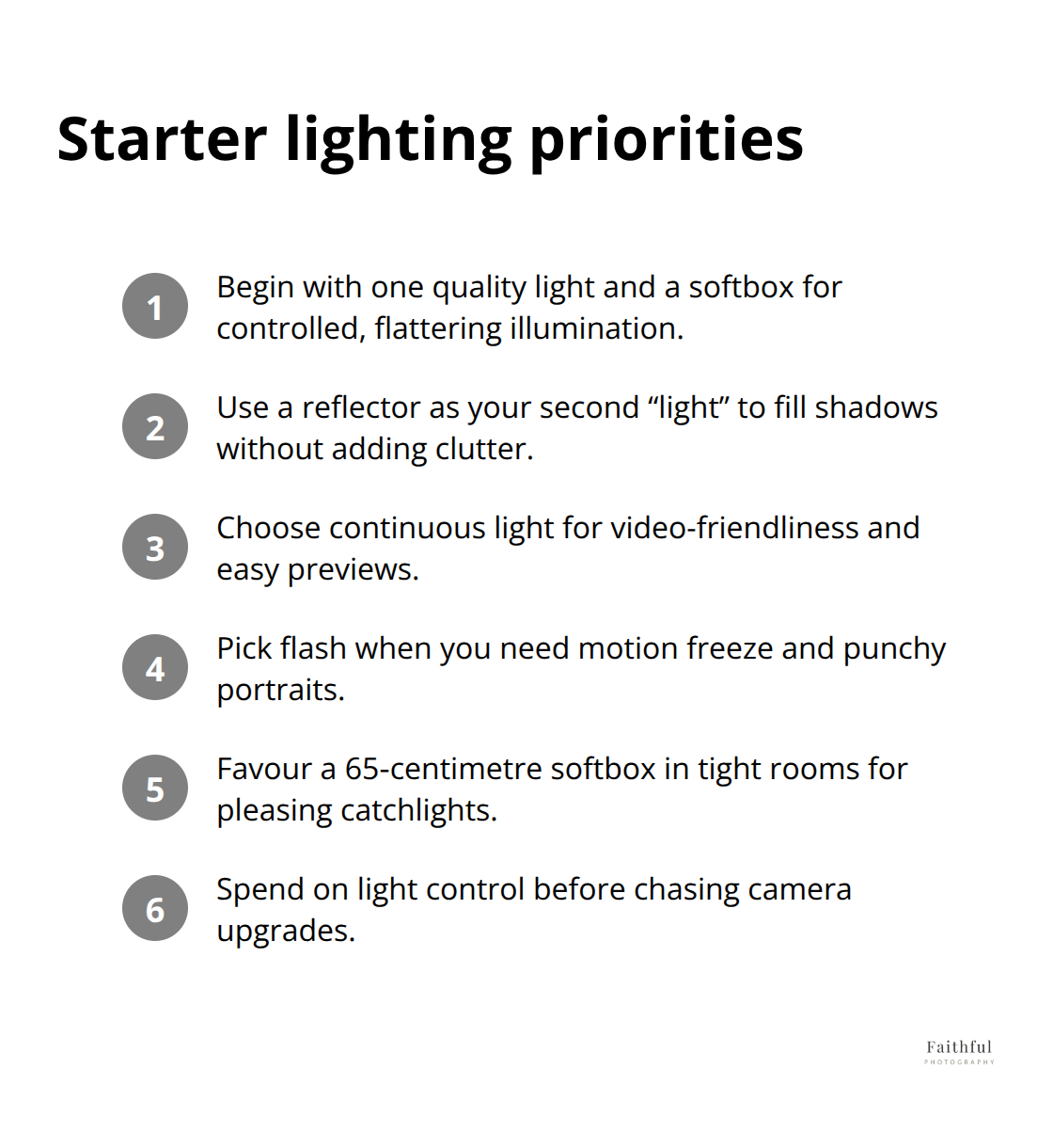 Key lighting decisions for a professional-looking home studio in Sydney.