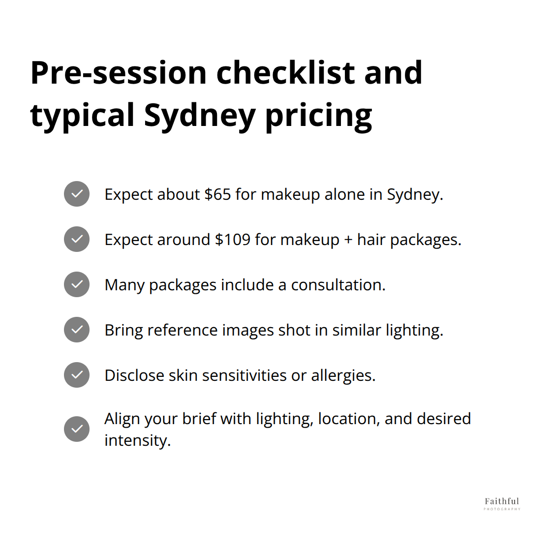 What to prepare for your session and what it may cost in Sydney
