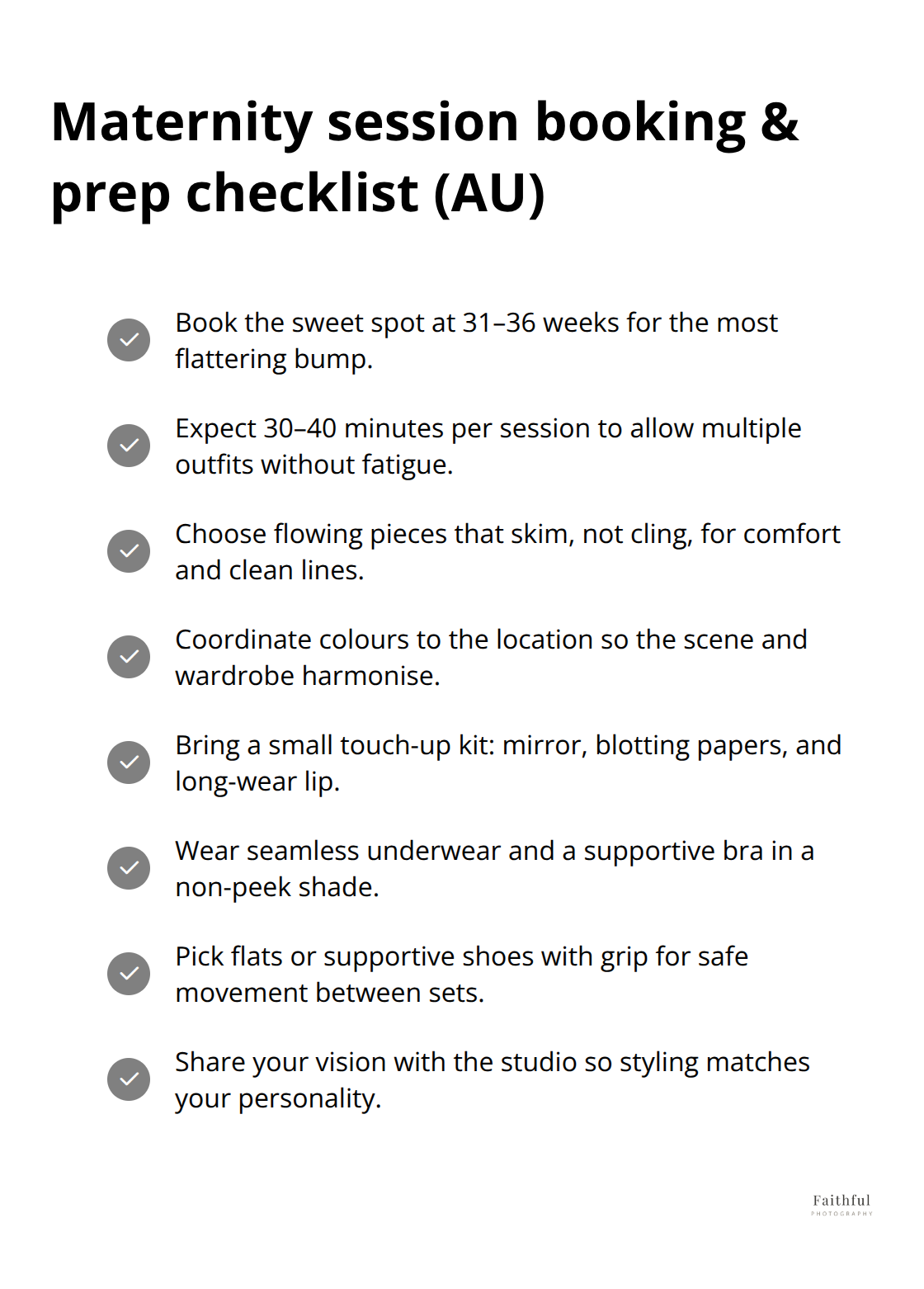Maternity Session Wardrobe Ideas: Dress For Your Best Glow 5 Checklisted essentials for timing, outfits, and on-the-day prep